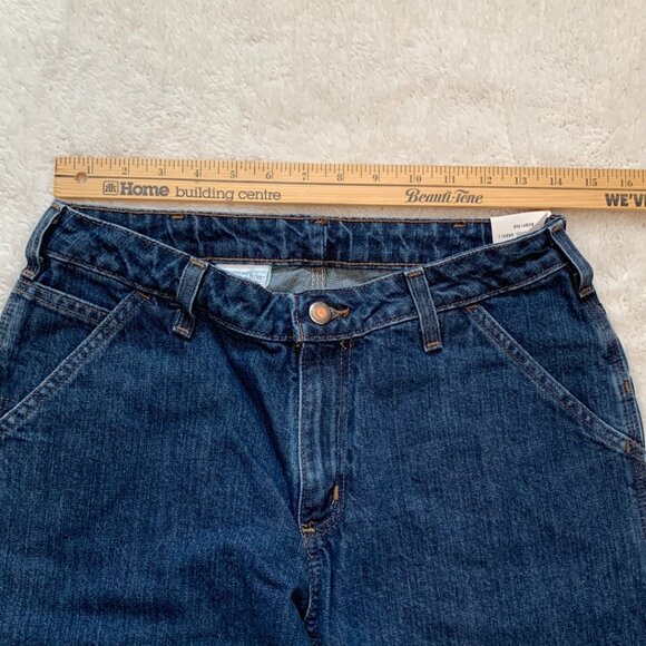 Carhartt for Women Washed Denim Dungaree Blue Jeans 6 x 30 Cargo NWT - Picture 7 of 9